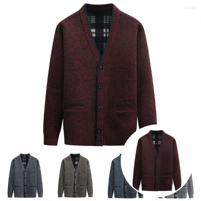 

Men's Sweaters Fashion Solid Color Buttons Closure Sweater Jacket Autumn Winter Cold Resistant Begu22, Coffee