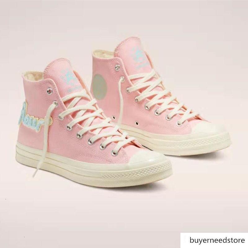 

Golf Le Fleur x Chuck 70 Chenille Mens Womens Star Skateborad Shoes GLF 1970 High Pink Canvas Sneakers 35-44