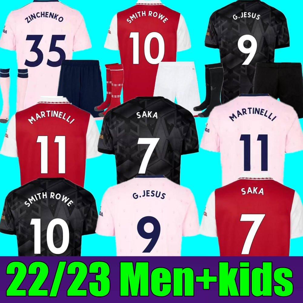 

New 22 23 PEPE SAKA soccer jersey Gunners MARTINELLI ODEGAARD ARS THOMAS WILLIAN NICOLAS TIERNEY SMITH ROWE ARSENAlS 2022 2023 football shirt Men Kids kit, Kids away+socks