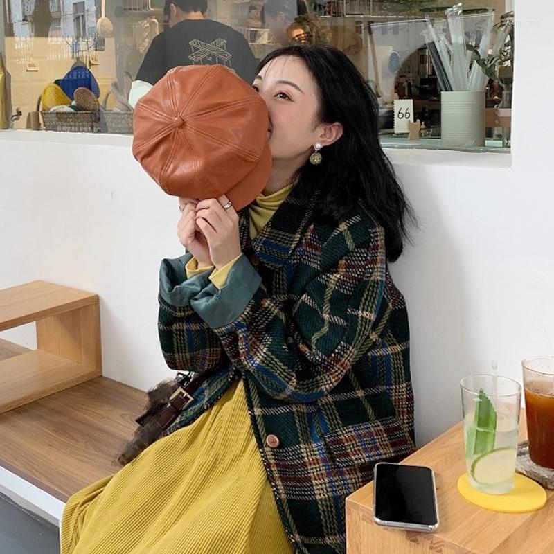 

Women's Wool & Blends Plaid Tweed Coat Clothing Spring And Autumn Winter 2022 French Design Sense Of Small Fashion, Yellow backing sheet