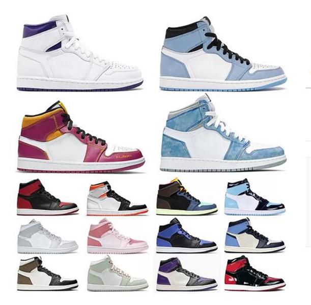 

Jumpman 1 Basketball Shoes OG Mid University Blue Banned Hyper Royal High Dark Mocha Mens Women Trainers Sneakers sports outdoor trainers