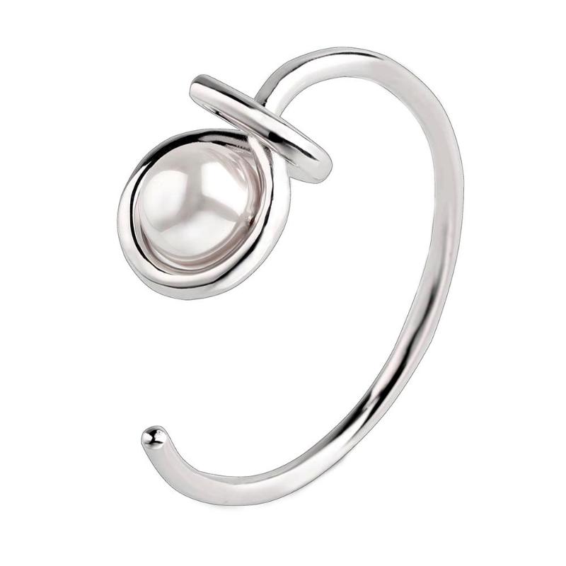 

Bangle Luxury Design Twisted Big Pearl Stainless Steel