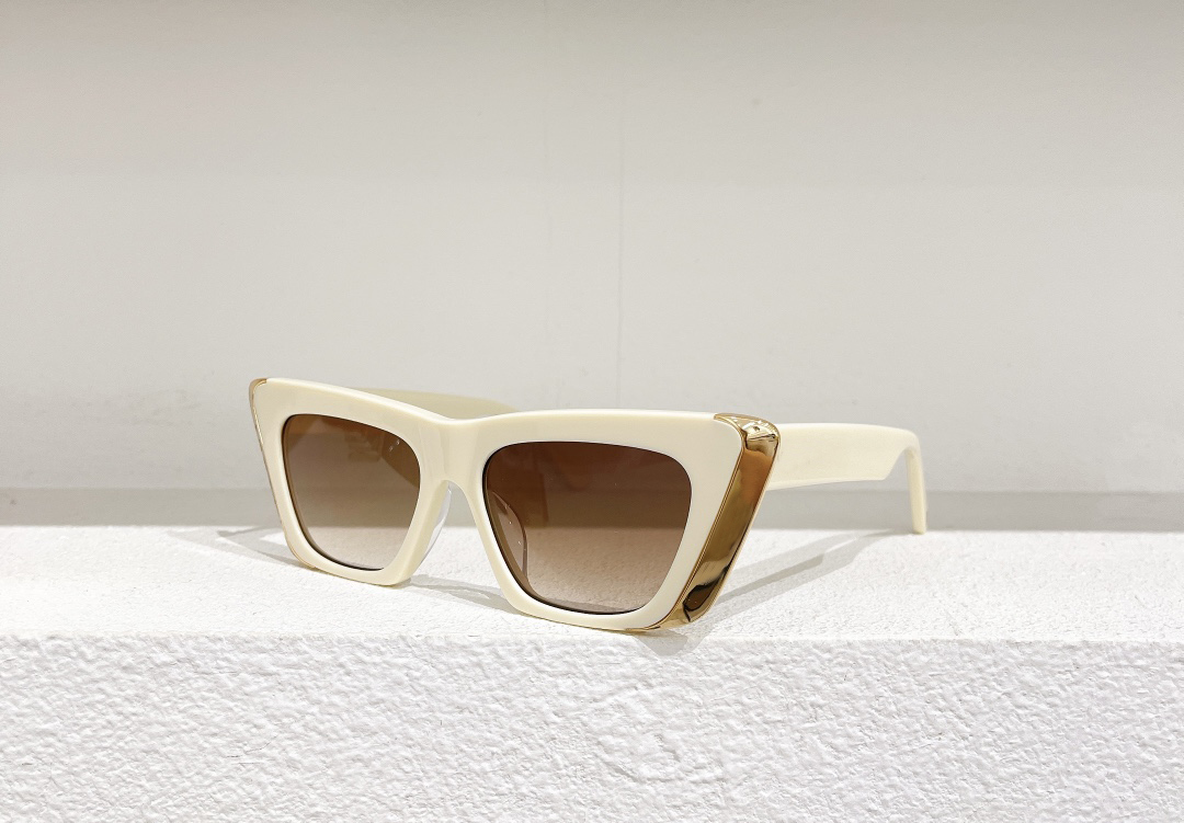 

Mood Cat Eye Sunglasses Beige Gold/Brown Shaded Women Fancy Party Shades Summer Eyewere with Box