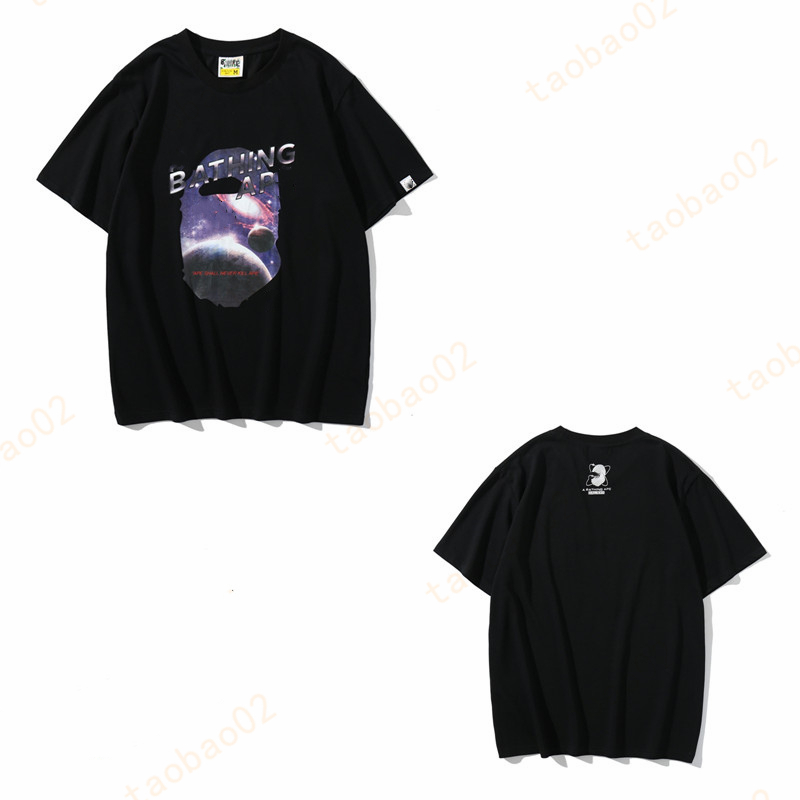 

Men's T-Shirts High Quality Apes Japanese Shark ape head tshirts luminous camo printing co-branded same style for men and women 2022 new 100% cotton T-shirt C002, 1pcs buttons