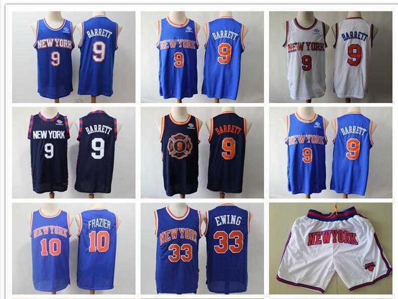

New York''Knicks''MEN Throwback Jersey Patrick 33 Ewing Walt 10 Frazier R.J. 9 Barrett Basketball Shorts Basketball Jerseys blue, Color