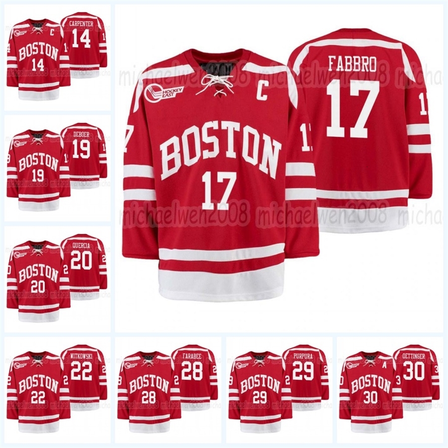 

MitNess Dante Fabbro 2021 Boston University Terriers jersey Bobo Carpenter Witkowski Joel Farabee Mark Cheremeta Hugo Blixt Patrick Harper Jake, 12 jake wise
