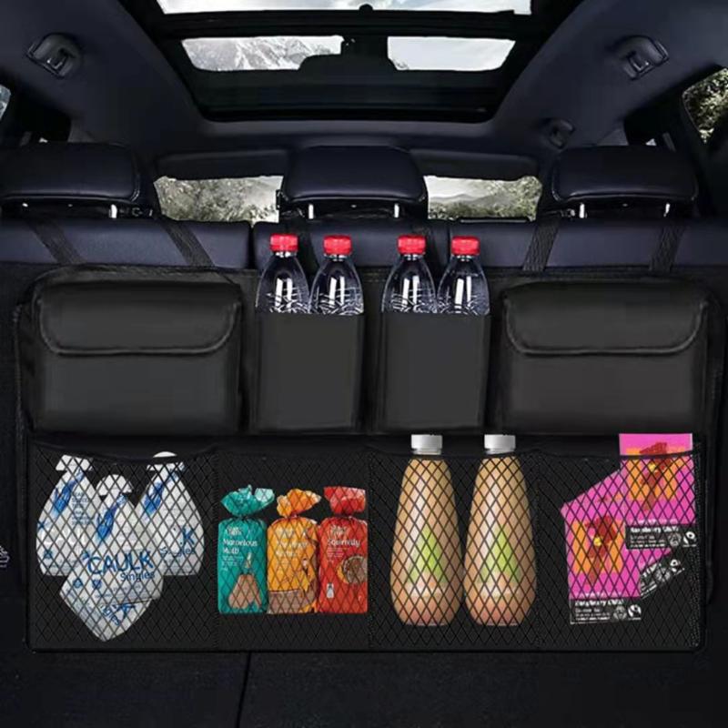 

Car Organizer Trunk Universal Adjustable Backseat Storage Bag High Capacity Net Multi-use Oxford Automobile Seat Back Supplies