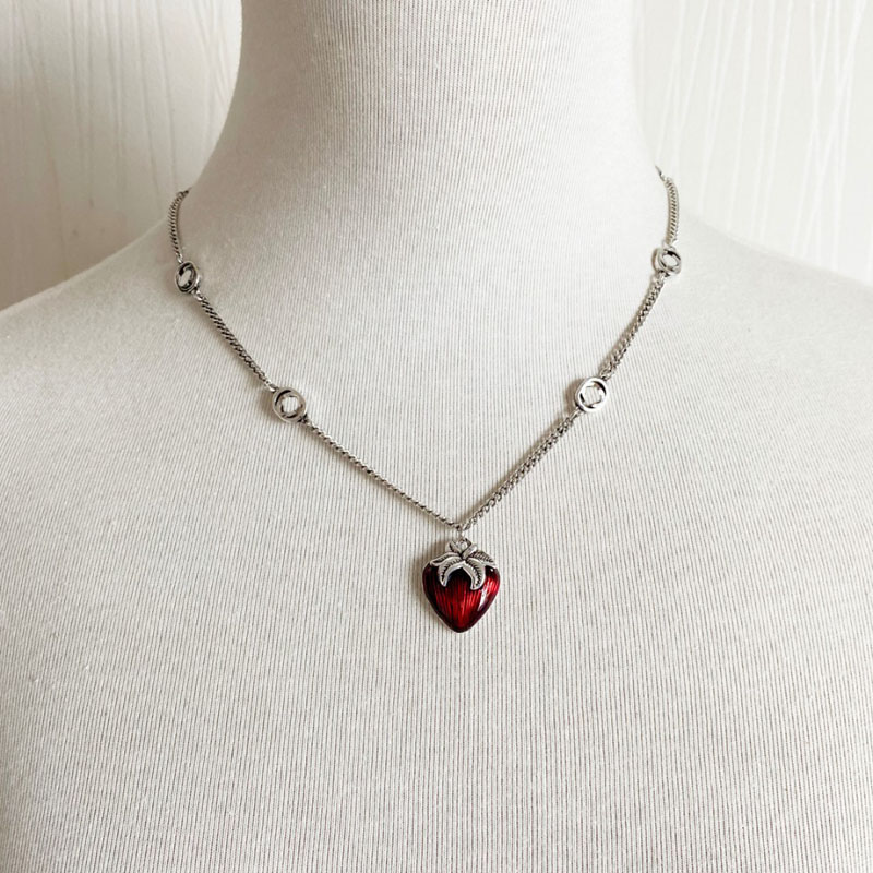 

925 Silver Plated Brass Copper Necklace Fashion Women Designer Necklaces Choker G-Letter Pendant Chain Crystal Statement Wedding Jewelry B296