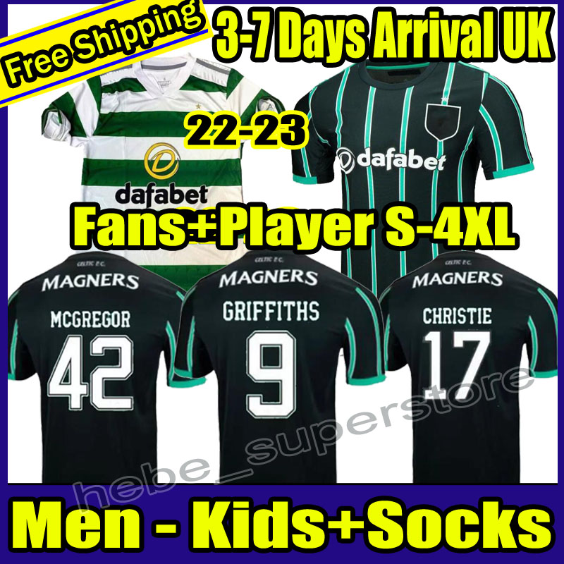 

4XL 2022 2023 Celtic Home Away Fans/Player soccer jerseys EDOUARD 22 23 away 3rd BROWN MCGREGOR football shirt GRIFFITHS men kids uniforms