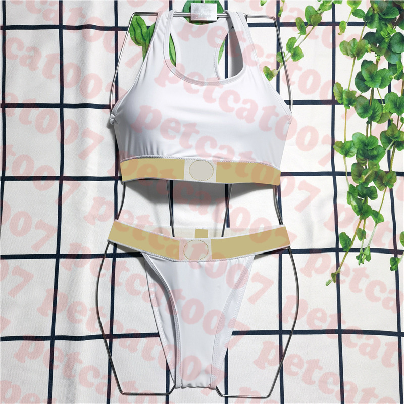 

Sport Swimwear Women Bikini Set Gold Print Womens Swimsuit Suit Summer Breathable Ladies Thong Bikinis