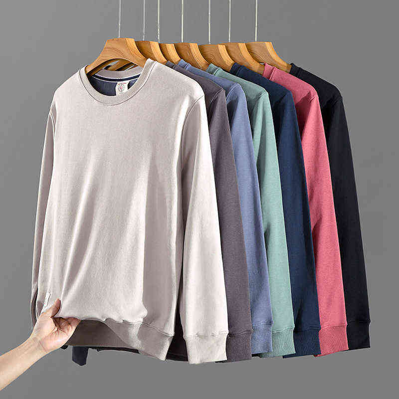 

2022 New Autumn Fashion Casual Hoodies For Men O-Neck Cotton Sweatshirt Basic Solid Color High Quality Streetwear Top Plus Size Y220716, Packing bag