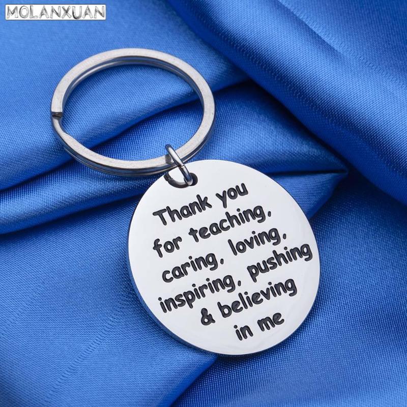 

Keychains Thank You Keychain Gifts For Teacher Mom Dad Thanksgiving Day Graduation Appreciation Stainless Steel Jewelry Pedant