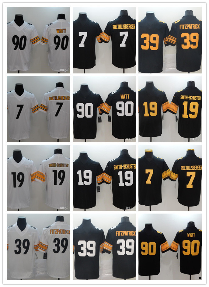 

Pittsburgh''Steelers''Men women youth 7 Ben Roethlisberger 10 Mitchell Trubisky 39 Minkah Fitzpatrick 90 T.J. Watt Football Jerseys, Color