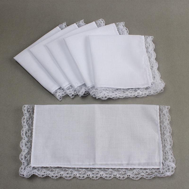 

Bow Ties Pcs Lace Cotton Handkerchiefs White Pocket Men Women Square Kerchief Hanky Handkercher Cloth Towels Comfort Solid Color LotBow