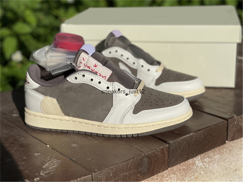 

Authentic Fragment 1 Travis Scotts Low OG Reverse Mocha Outdoor Shoes Cactus Jack Baroque Brown Saturn Gold 1S Military Blue Sports Sneakers