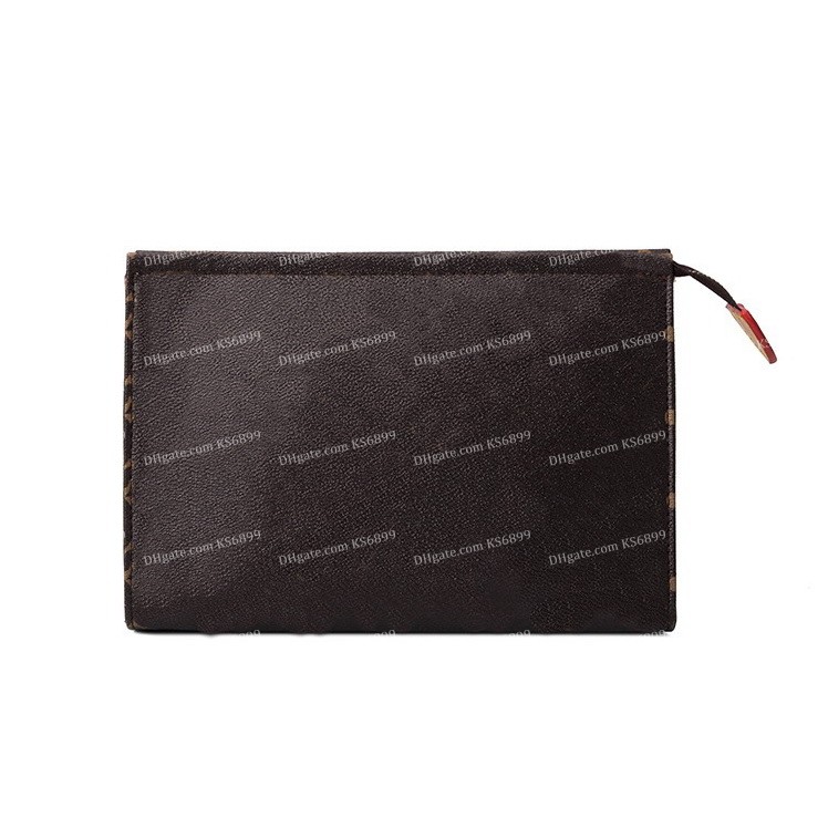 

High Quality Cosmetic Bags Cases Travel Toiletry Pouch 26 cm Cases Make up Purse Wallet Protection Clutch Women Leather Waterproof Makeup Bag For Men With Dustbag, With dust bag
