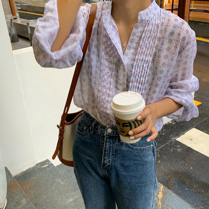 

Women's Blouses & Shirts HziriP 2022 Retro Femme Printed Vintage Chic Loose Casual All-Match Gentle Summer Long Sleeve Office Ladies, Photo color