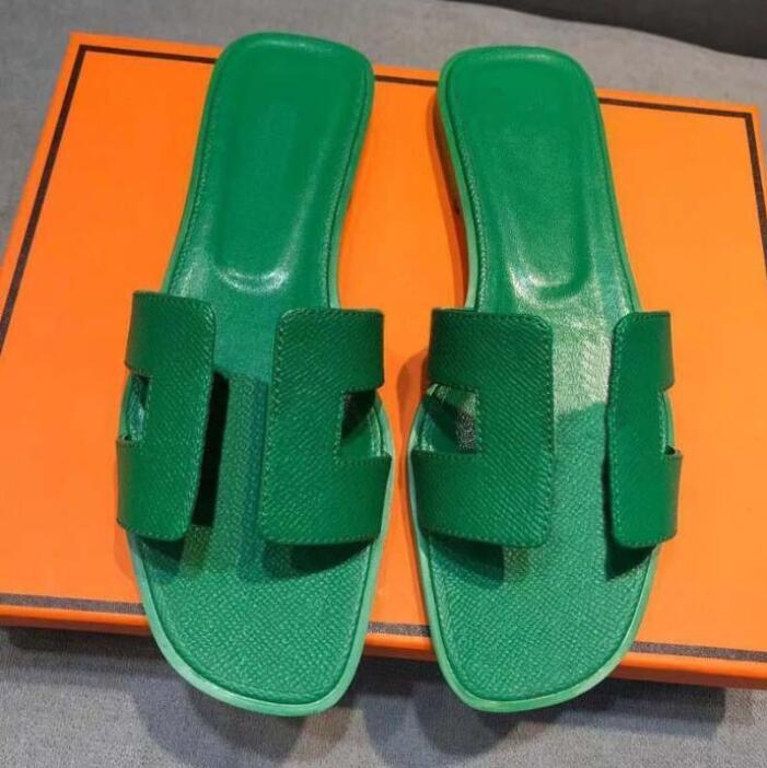 

2023 H Womens Summer Sandals Beach Slide Slippers Crocodile Skin Leather Flip Flops Sexy Heels Ladies Sandali Fashion Designs Orange Scuffs Shoes, 16