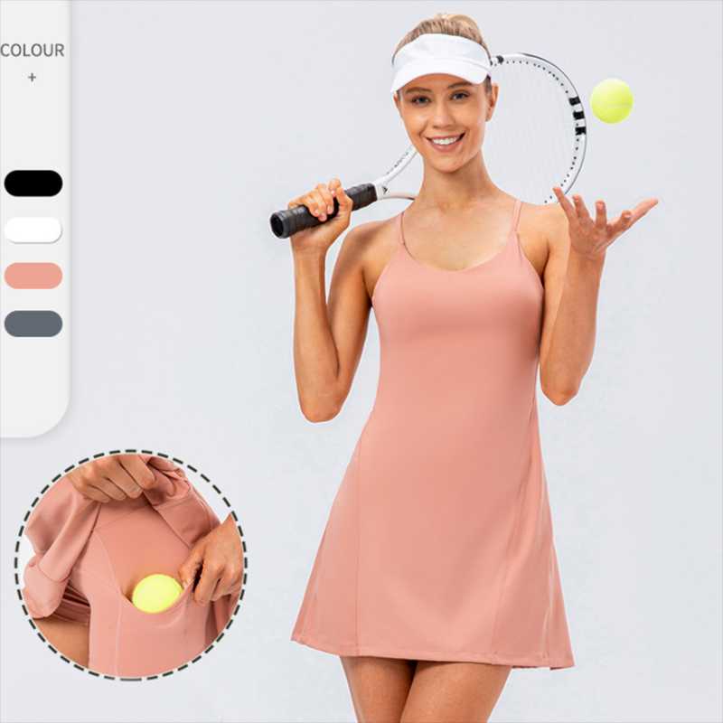 

Tennis Skirts Women Yoga Skirt High Stretch Soft Nylon Sports Badminton Golf Dress And Fitness Shorts 2 Pcs Set Workout Casual Clothing, Black