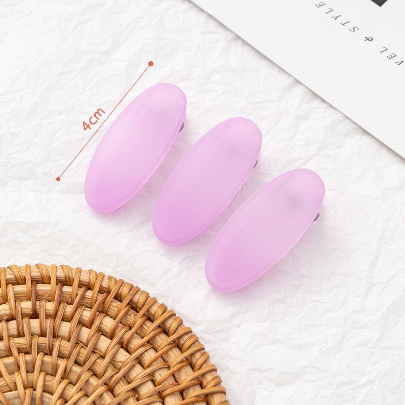 

Hair Accessories 2Pcs/Set Transparent Oval Barrettes Girls Lovely Hairpins Kids Children Cute Solid Hairclip Fashion, Pink