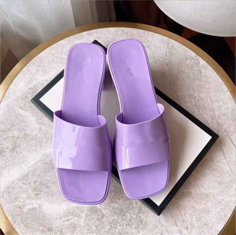 

Women Rubber High Heel Slide Sandal lady fruit Platform Slipper Summer Embossed Candy Colors Outdoor Beach Flip Flops womens Transparent jelly Slides, White