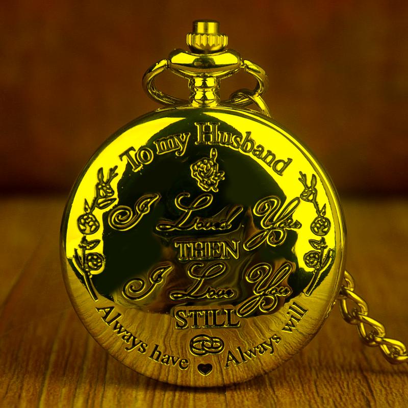 

Pocket Watches 10pcs Gift To My Husband Quartz Vintage FOB Chain Watch Gifts For Lover ChainPocket