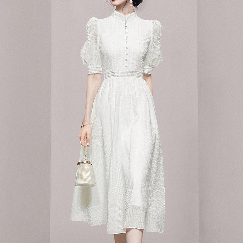 

1pc Knot Cuff Guipure Lace Dress f10p#, Ivory