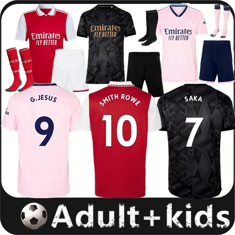 

22 23 Arsen soccer jerseys ODEGAARD THOMAS PEPE SAKA TIERNEY HENRY WILLIAN SMITH ROWE 2022 2023 Adult football shirt set Men Kids Kit uniform, 22/23 away