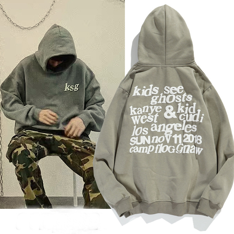 Sweat-shirts en mousse Vintage sweat à capuche pour homme femmes bouffée imprimé pull à capuche Hip Hop pulls