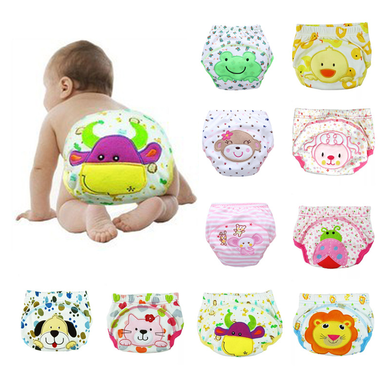 

Baby Diapers Reusable Training Pants Toddler Kid Washable 3 Layer Waterproof Cotton Cloth Nappy Underwear bebe Shorts