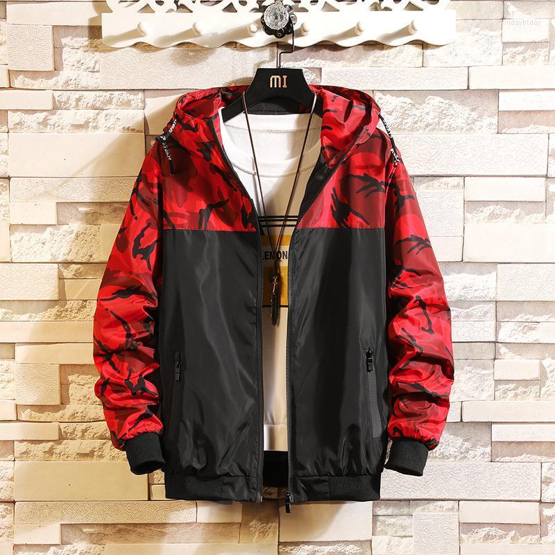 

Men's Jackets Harajuku Men Causal Hooded Jacket Camouflage Zipper Basic Coat Windbreaker Male Unisex Outwear, Sky blue