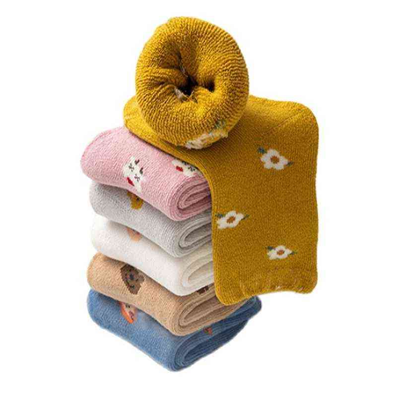

1 Pair Autumn And Winter New Baby Socks Terry Warmth Thick Short Tube Cartoon Cute Children L220716, 06