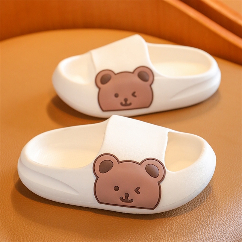 

Childrens Summer Cartoon Bear Cute Boys Girls Anti Skid Indoor Home Bathroom Bath Baby Cool Slippers 220617, Pink