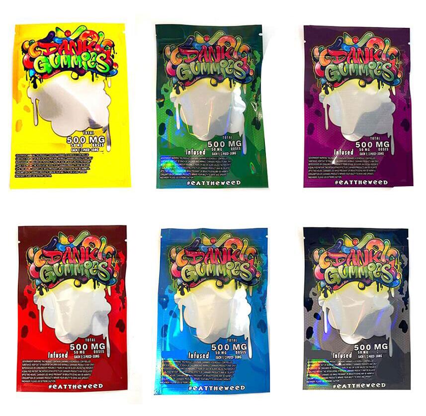 

Dank gummies bag wet plastic edibles sour candy package Packaging Worms 500 mg edible cube Packing wholesale