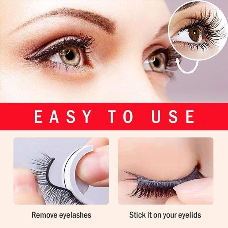

False Eyelashes Pre-glued Self-Adhesive With Crystal Box Set Waterproof Reusable No Glue Curly Thick Wispy Eye Lash MakeupFalse Harv22