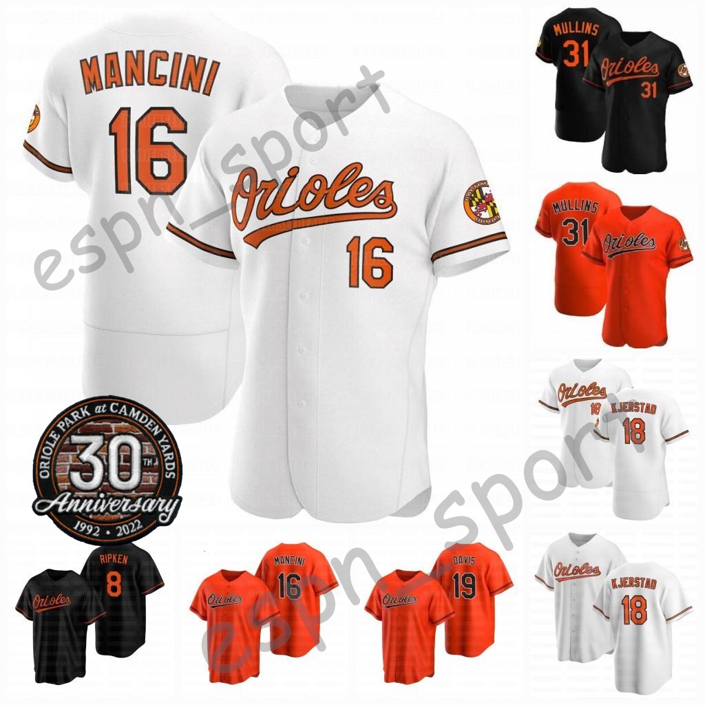 

16 Trey Mancini Orioles 30th Anniversary Patch Jersey Cedric Mullins Anthony Santander Adley Rutschman Cal Ripken Jr. Austin Hays Ryan Mountcastle Men Women Youth, Youth s-xl/white