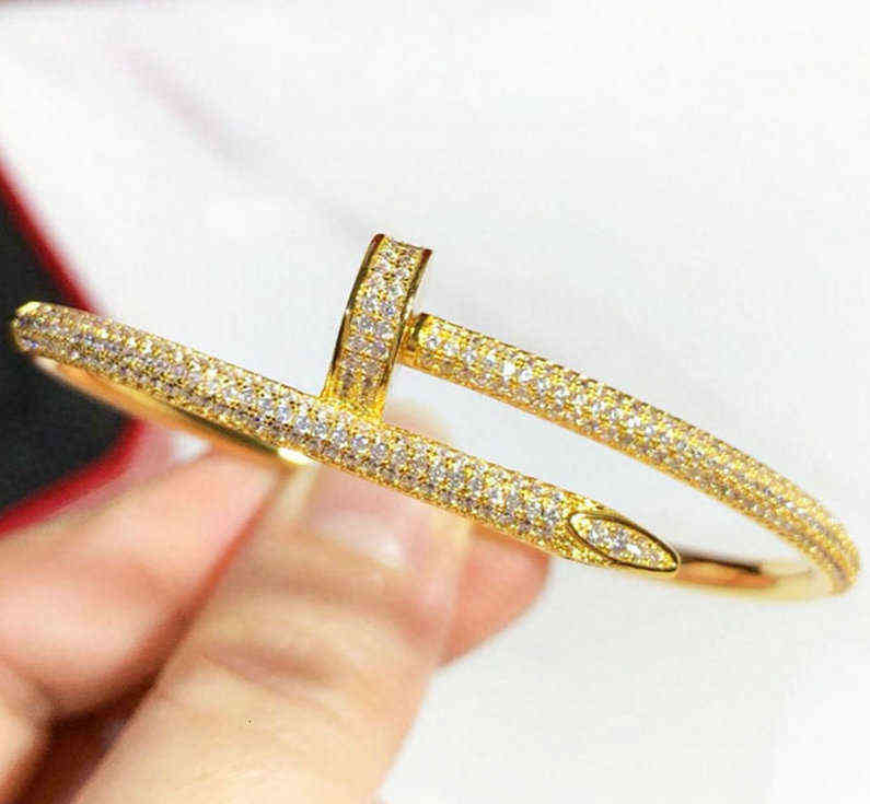 

Wedding Bracelets Women 18k Gold Plated Cuff Bracelet Full Diamond Bracelet Jewelry For Lover Valentine's Day Gift no box