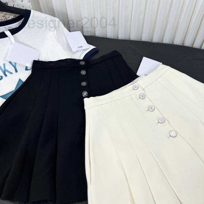 Skirts designer Correct versionCD Dijia pleated five star button skirt small h-image-794217345