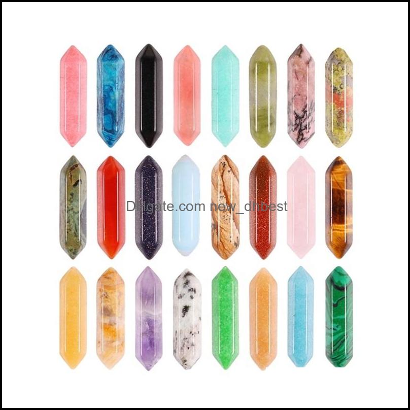 

Stone Customized Hexagonal Natural Quartz Gemstone Crystal Crystals Pendant Love Healing Two-Headed Gemstones Drop Del Newdhbest Dhk7H