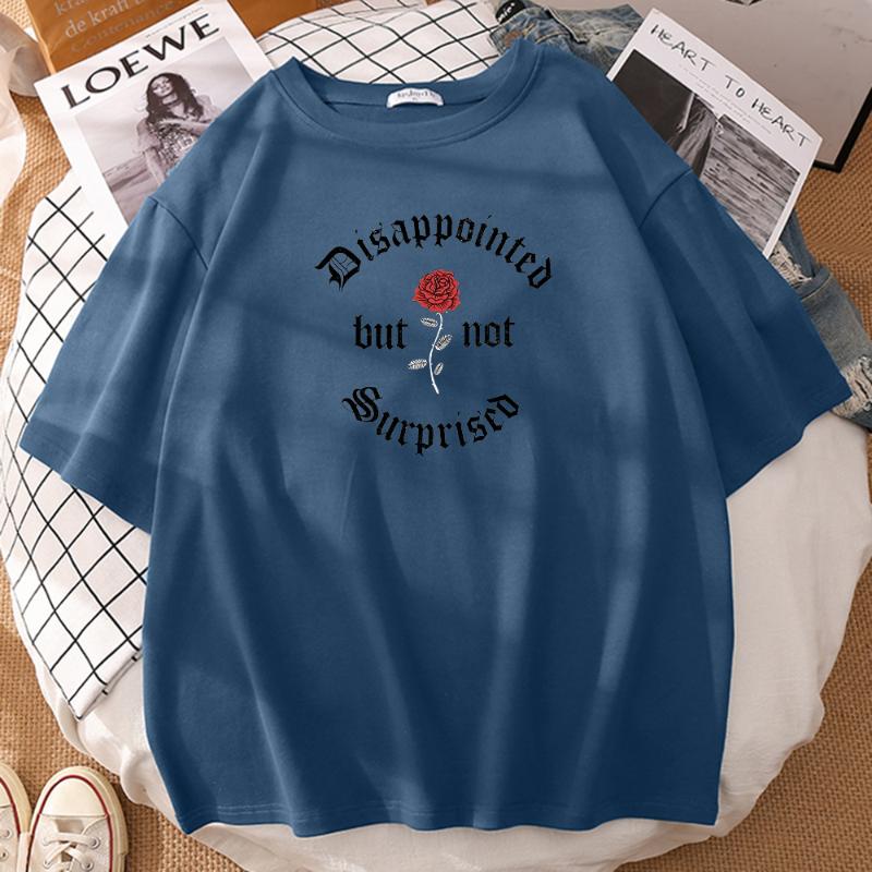 

Men' T-Shirts Disappointed But Not Surprised Rose Print Men Vintage Fashion Tee Clothes Hip Hop Cool Short Sleeve Casual Man' TshirtMe, Black