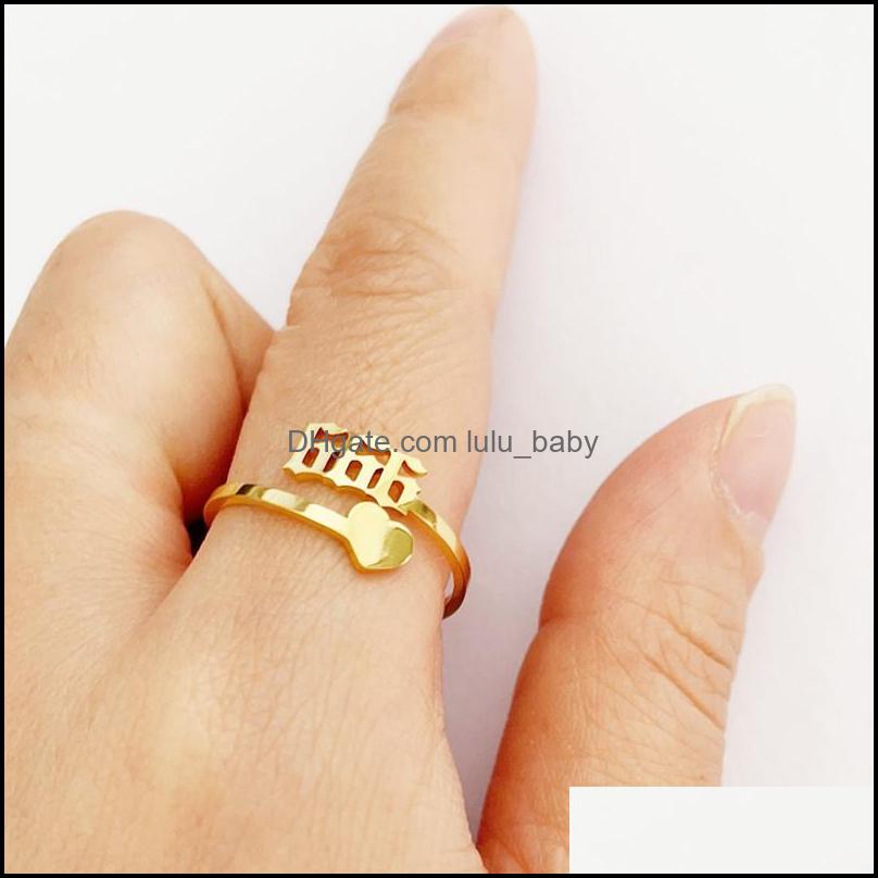 

Band Rings Jewelry Adjustable Minimalist Finger Ring 111 777 888 999 666 Stainless Steel Gold Plating Lucky Angel Number Drop Delivery 2021