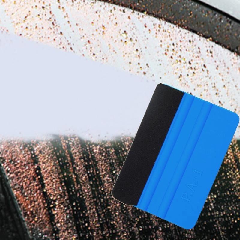 

Auto Styling Vinyl Carbon Fiber Window Ice Remover Cleaning Brush Wash Car Scraper With Felt Squeegee Tool Film Wrapping Accessories