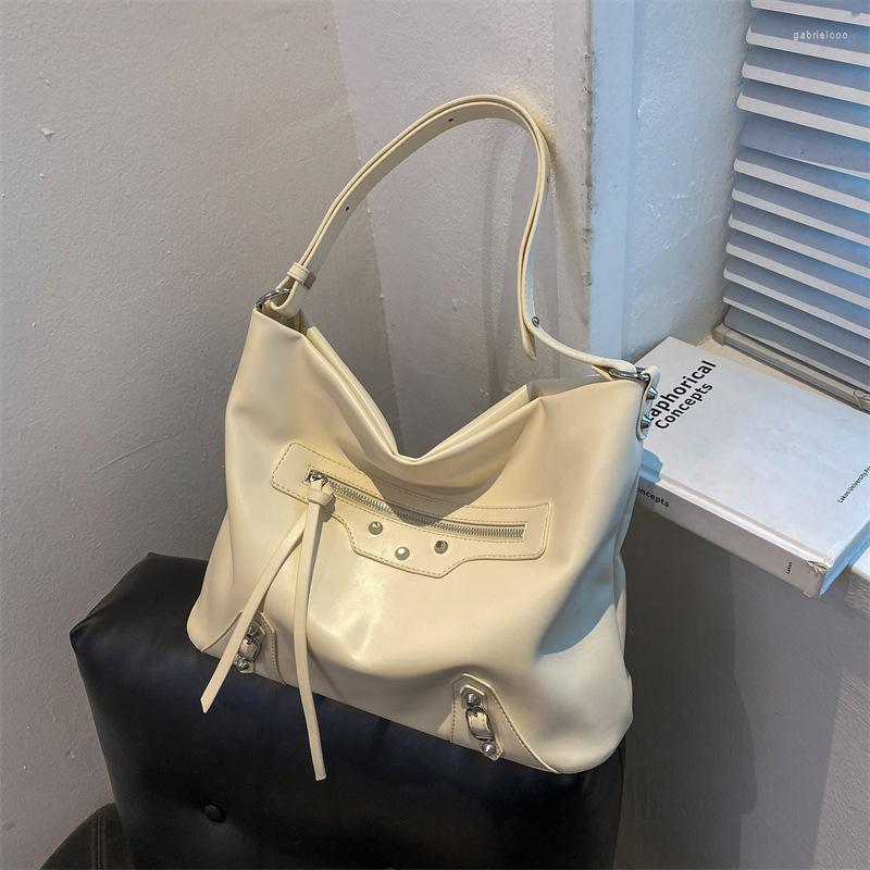 

Evening Bags Large Capacity Bag 2022 Fashion Solid Color Single Shoulder Women's Simple Autumn Messenger Designer Luxury, Beige