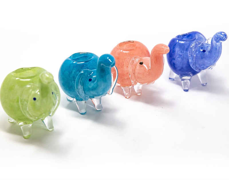 

4.33inch novetly glass pipes smoking accessories tobacco bong elephant hookahs pipes colorful hand pipes bubbler dab rig for gift
