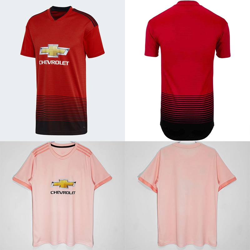 

18 19 Retro Vintage Soccer Jerseys MAN Maillot Foot Shirt POGBA RASHFORD LUKAKU MARTIAL ALEXIS SHAW LINGARD Jersey For Men MATA VALENCIA Marcos ROJO Home Pink Away, 18/19 home