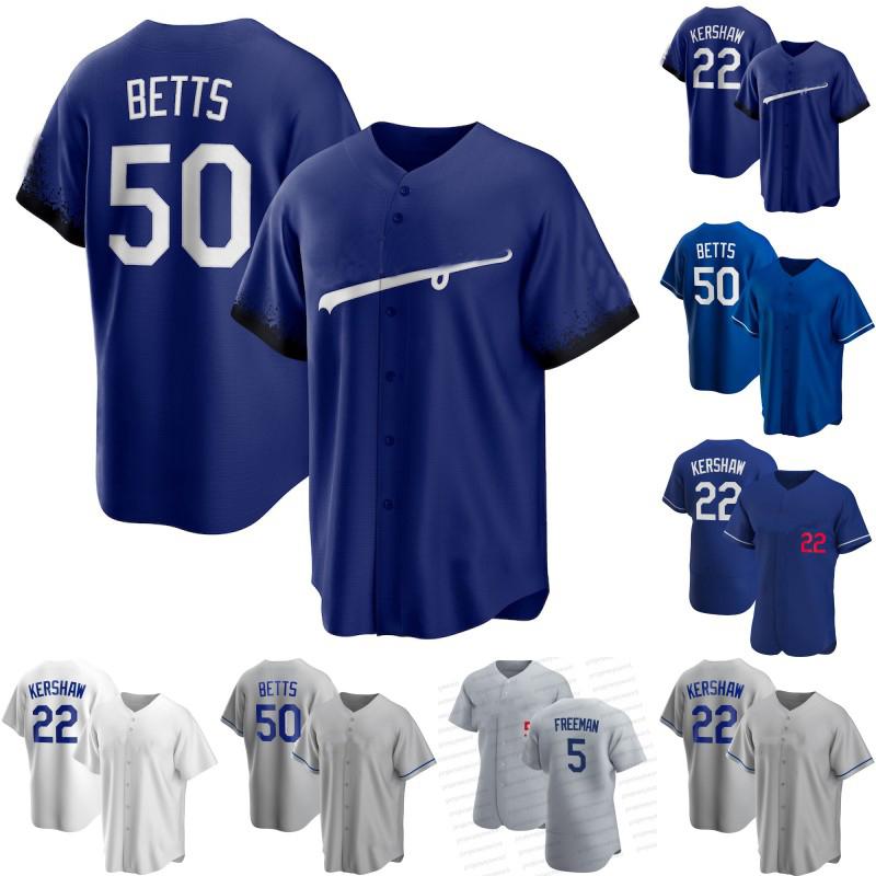 

35 Cody Bellinger 50 Mookie Betts Baseball Jersey 22 Clayton Kershaw 5 Freddie Freeman 10 Justin Turner 7 Julio Urias 6 Trea Turner 3 Chris Taylor 13 Max Muncy Will Smith, Royal flex base