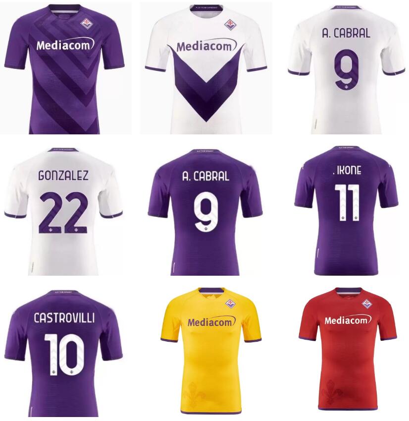 

22 23 ACF Fiorentina Soccer Jersey 2022 2023 FLORENCE VLAHOVIC CUTRONE RIBERY Football shirt C.KOUAME CASTROVILLI MILENKOVIC uniform