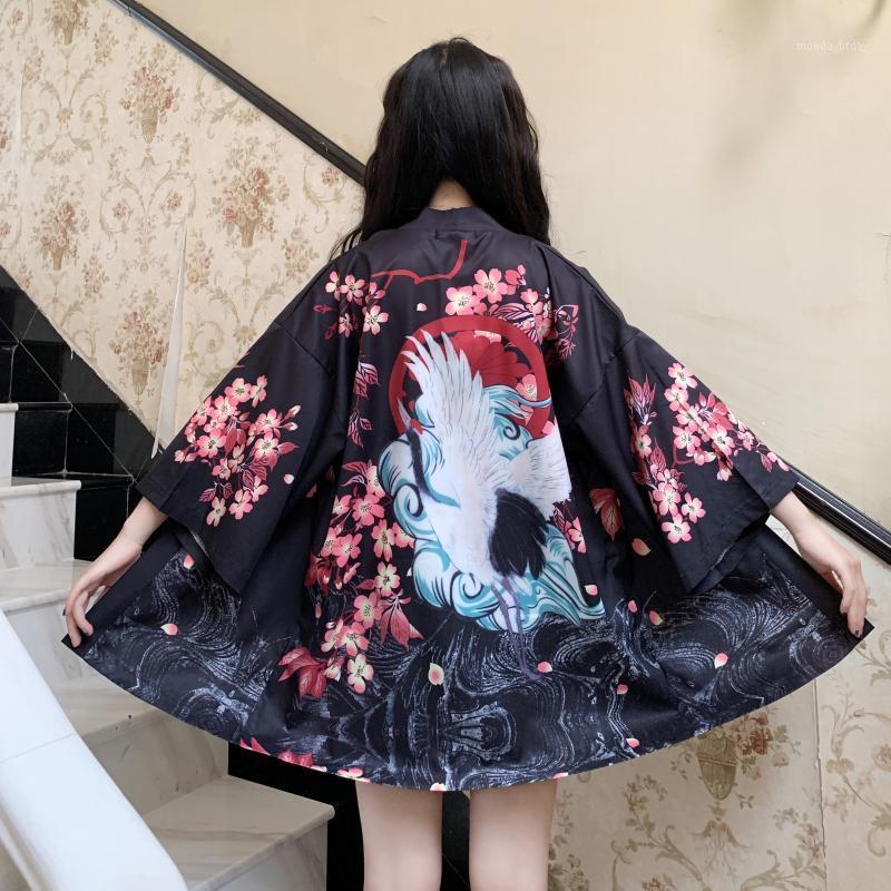 

Ethnic Clothing Japanese Style Yukata Women Print Cardigan Kimono Harajuku Men Female Asian Streetwear Traditional Haori 31309