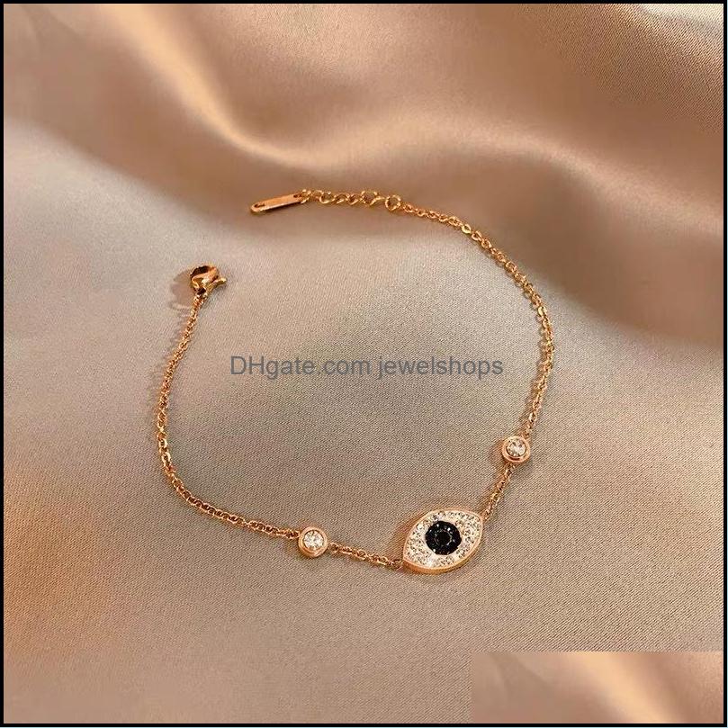 

Devil Eye Niche Design Sense Bracelet Female Trendy Fashion Temperament 18K Rose Gold Ins Jewelry Drop Delivery 2021 Charm Bracelets Ypq5L