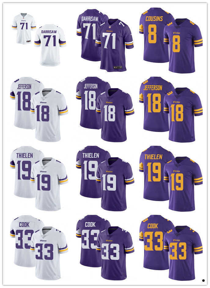 

custom Minnesota''Vikings''Men Women youth 19 Adam Thielen 18 Justin Jefferson 7 Patrick Peterson 84 Randy Moss 22 Harrison Smith Football, Color